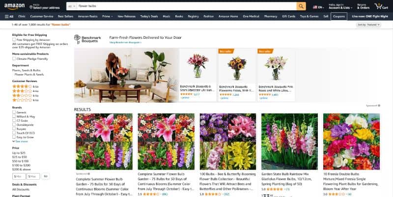 Amazon.com flower bulbs