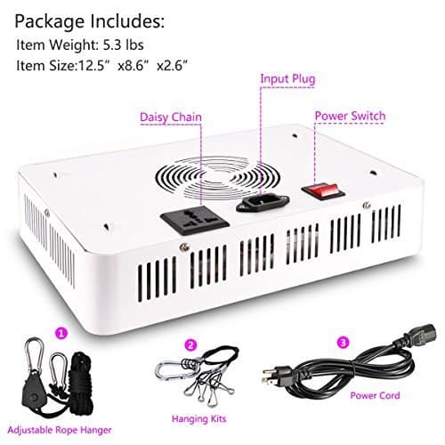 HIGROW 600W Double Chips LED Grow Light - Dimensions