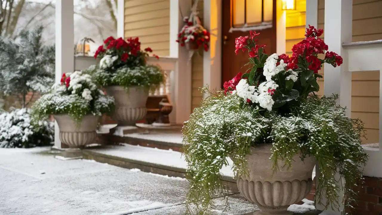 Winter Flowers for a Front Porch