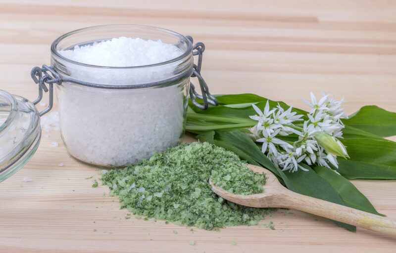 salt, nature, wild garlic salt, seasoning, beautiful flowers, food, flower wallpaper, ingredients, glass jar, container, wild garlic, herb salt, grains, grains of salt, spice, flower background, herbs, dried, aromatic, leek, flowers