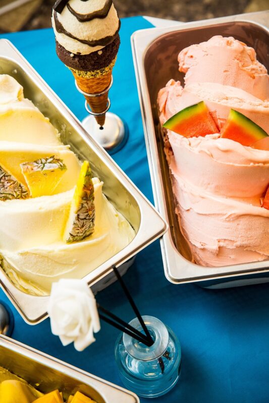 gelato, pineapple, watermelon, ice cream, summer, nature, sweet, food, dessert, sherbet